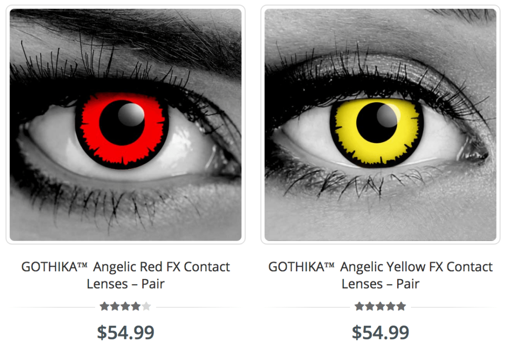Theatrical contact lenses